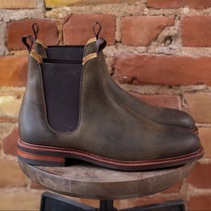 Meermin Caper Green Waxy Kudu Chelsea Boot